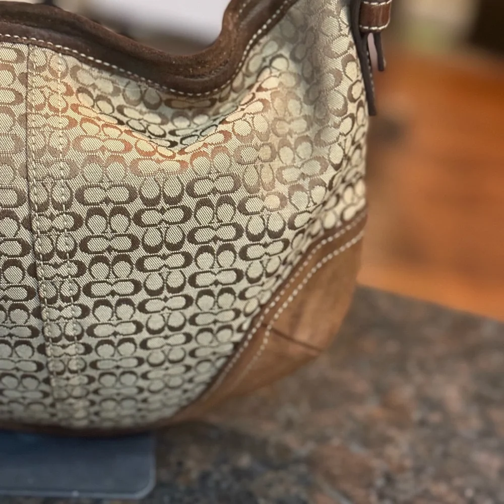 Coach Small Mini C Signature and Suede SoHo Hobo Bag